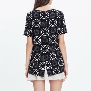 Black and White Madewell button back top